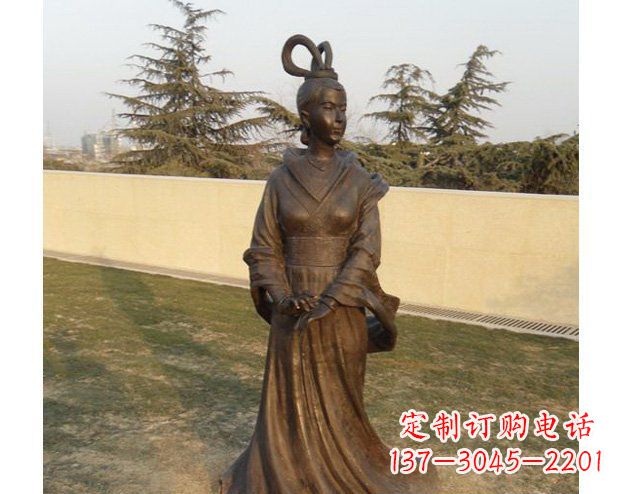 山西铜雕古代美女人物雕塑