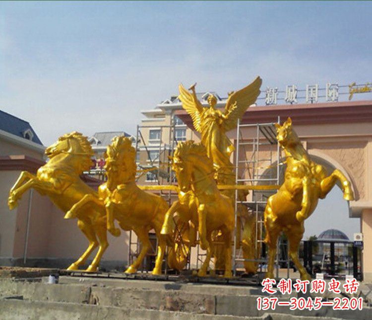 山西铜雕广场阿波罗战马雕塑