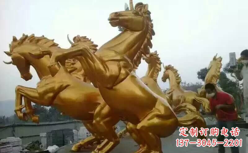 山西铜雕广场飞马雕塑