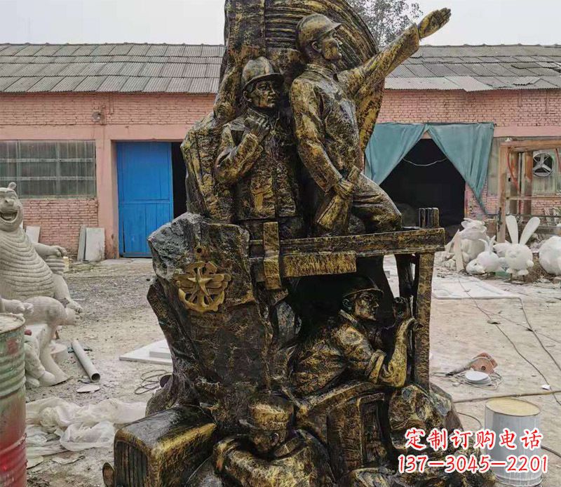 山西铜雕广场解放战士雕塑
