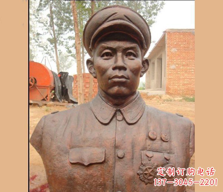 山西铜雕广场军人胸像雕塑