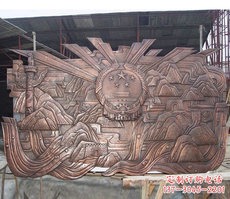 山西铜雕广场军人壁画雕塑摆件