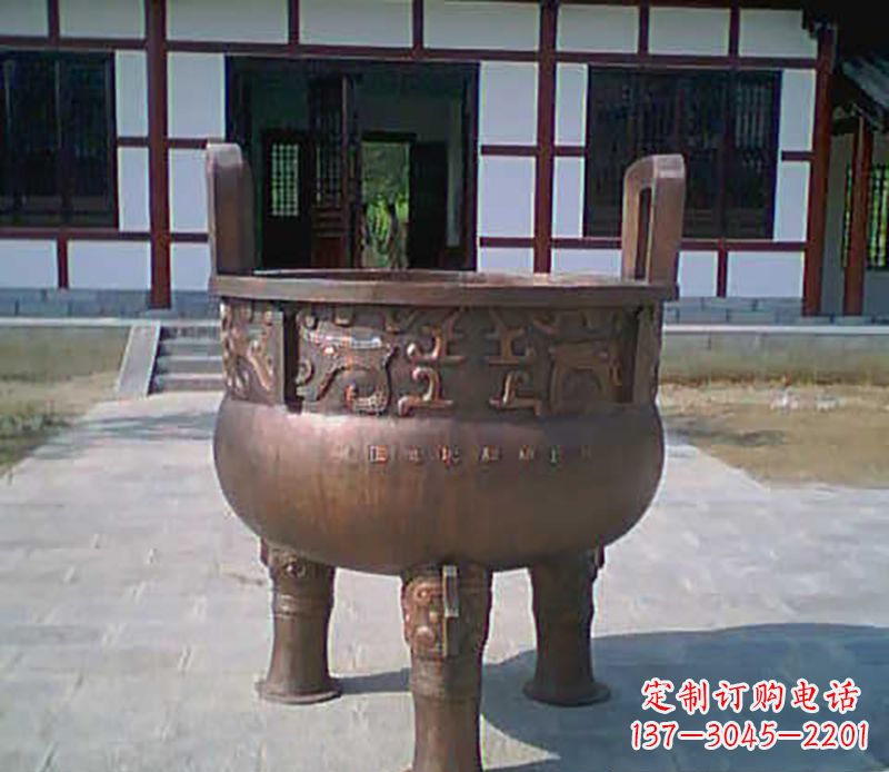 山西铜雕广场圆形香炉