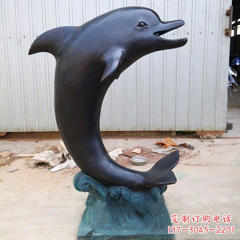 山西铜雕海豚雕塑