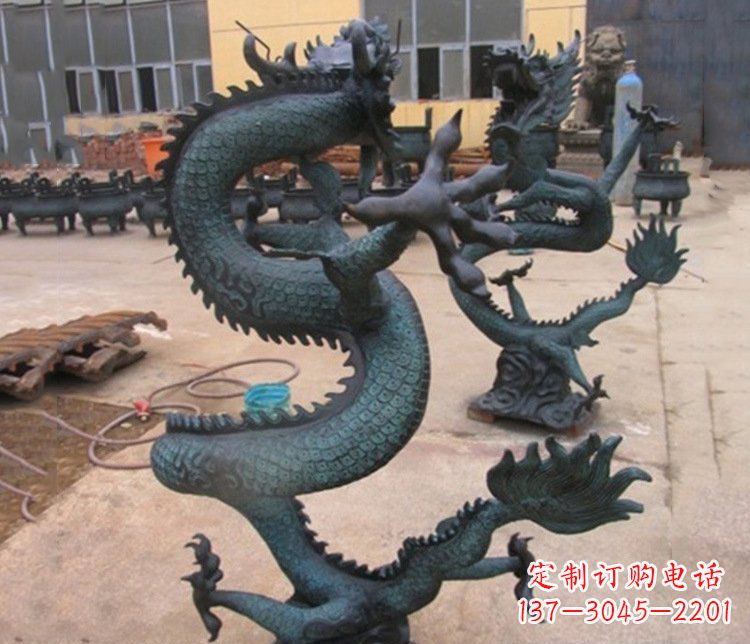 山西铜雕户外装饰神龙雕塑摆件