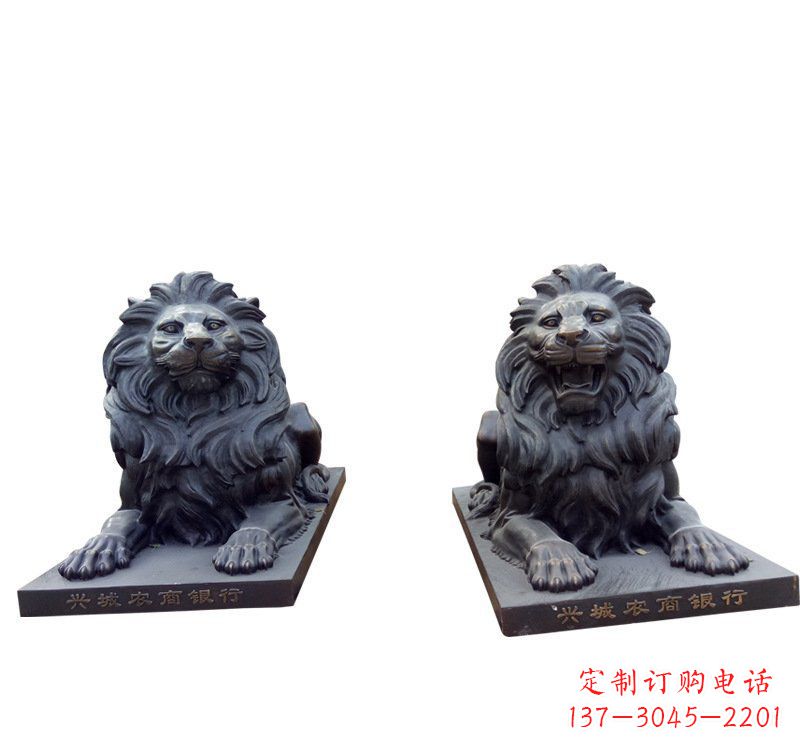 山西铜雕汇丰狮子 (2)