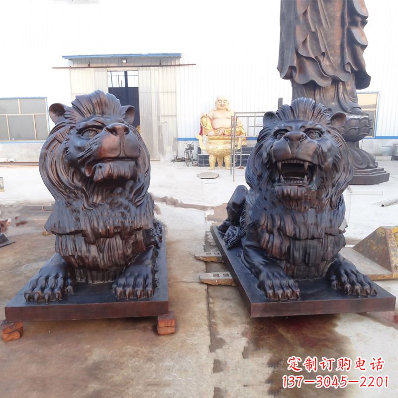 山西铜雕汇丰狮子雕塑