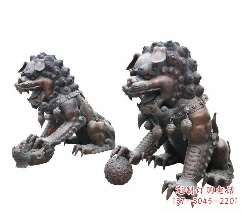 山西铜雕酒店镇宅招财麒麟雕塑