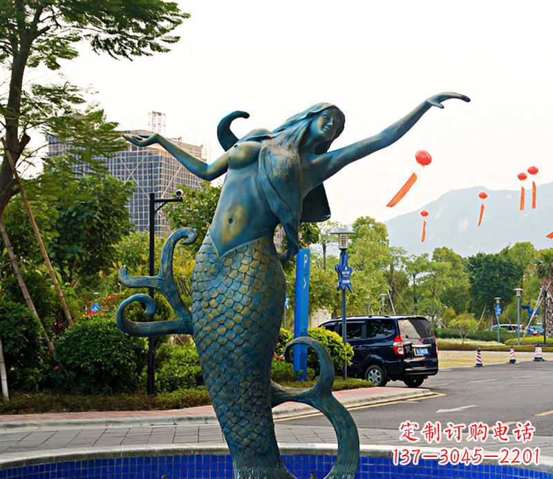 山西铜雕美人鱼