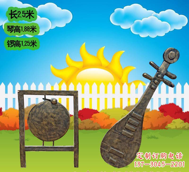 山西铜雕琵琶雕塑