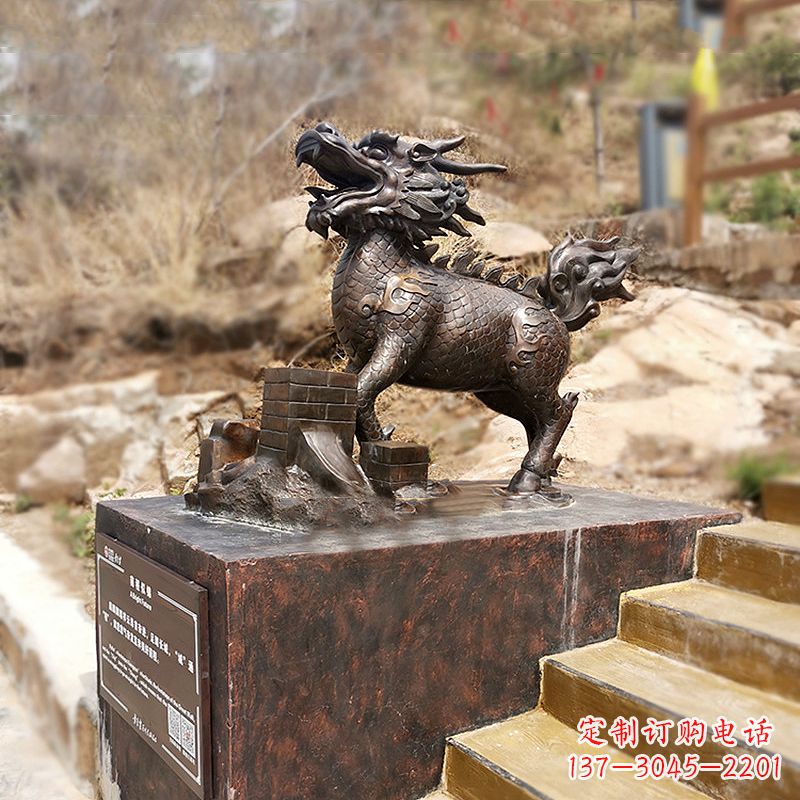 山西铜雕麒麟景观雕塑装饰品