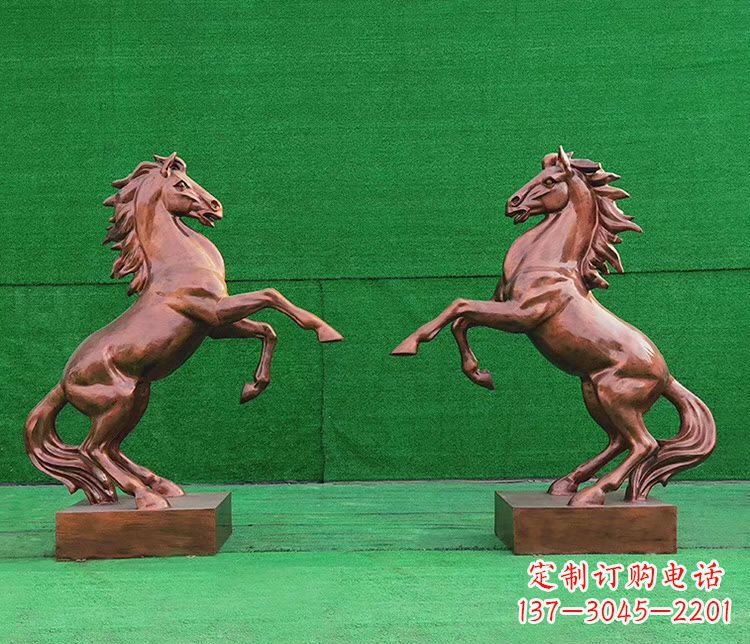 山西铜雕企业马到成功立马