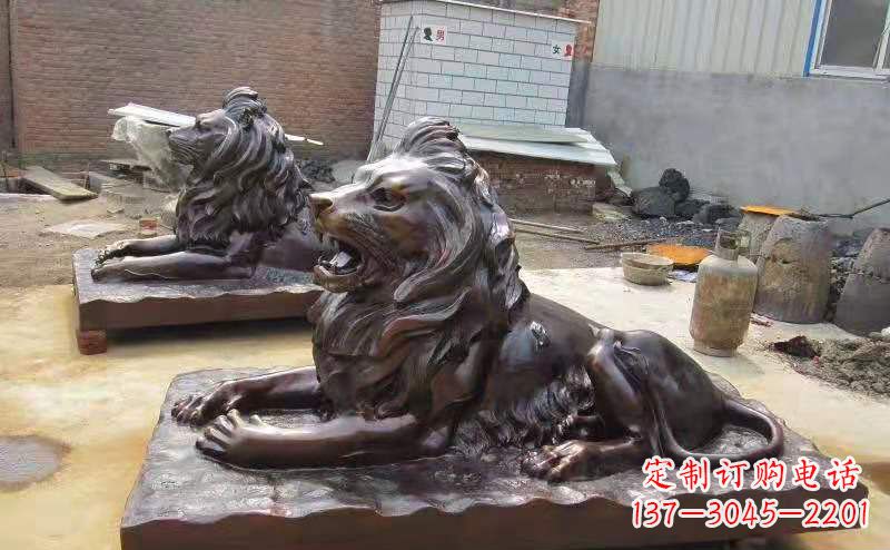 山西铜雕狮子户外摆件镇宅动物雕塑