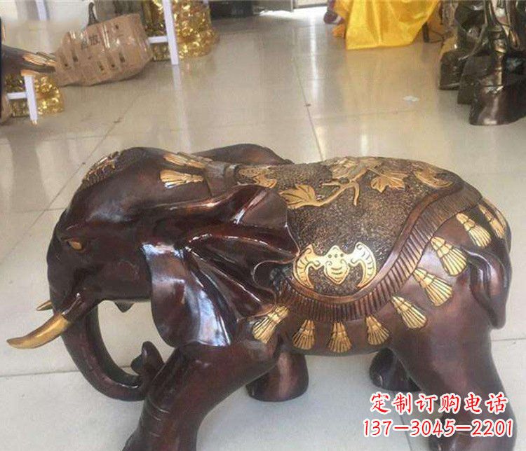 山西铜雕室内装饰小象雕塑摆件