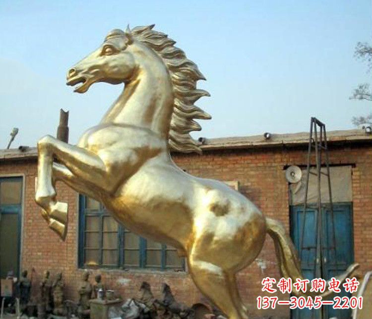 山西铜雕室商场招财动物马雕塑