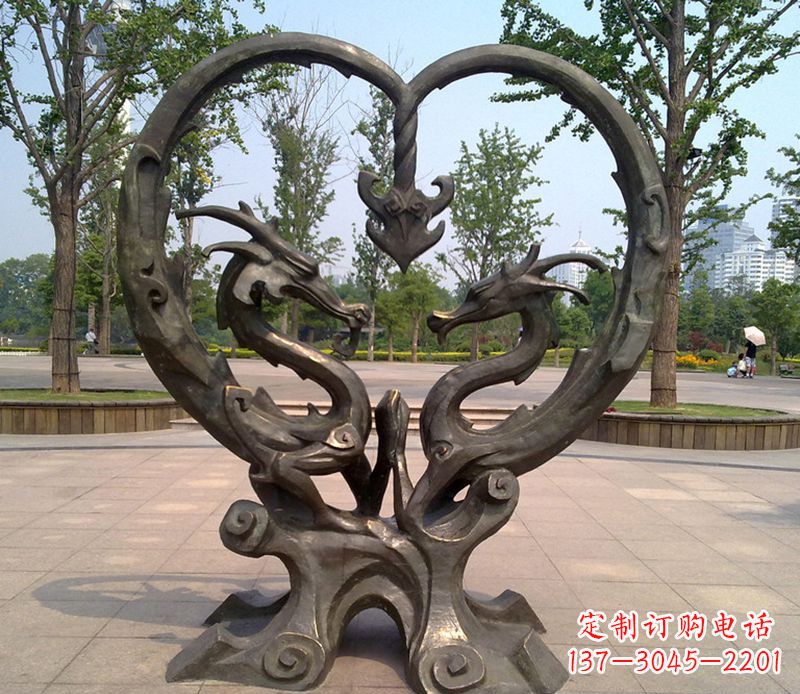 山西铜雕双龙戏珠