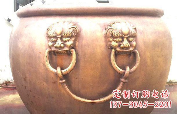 山西铜雕水缸寺庙景观雕塑_1