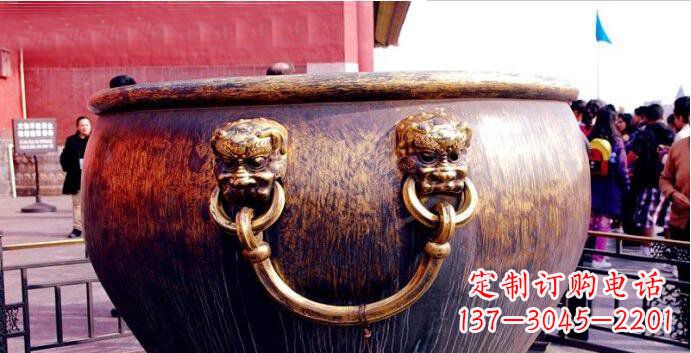 山西铜雕水缸寺庙景观雕塑