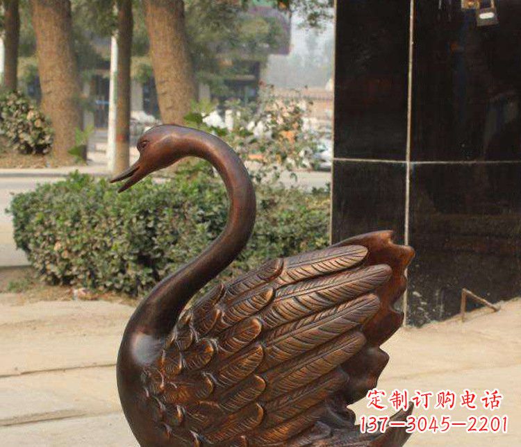 山西铜雕水景天鹅动物雕塑
