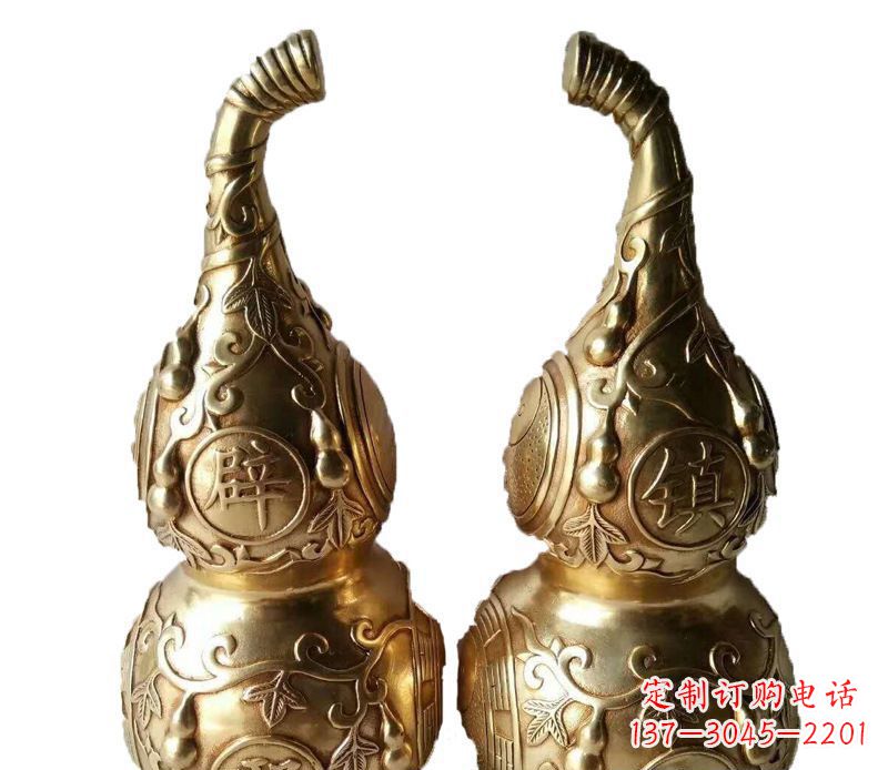 山西铜雕寺庙平安葫芦雕塑
