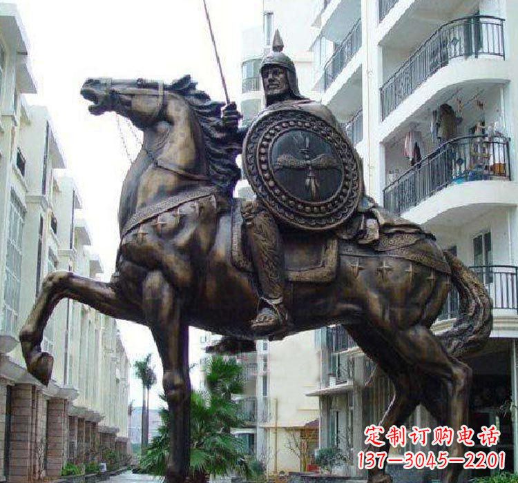 山西铜雕西方骑马的人物