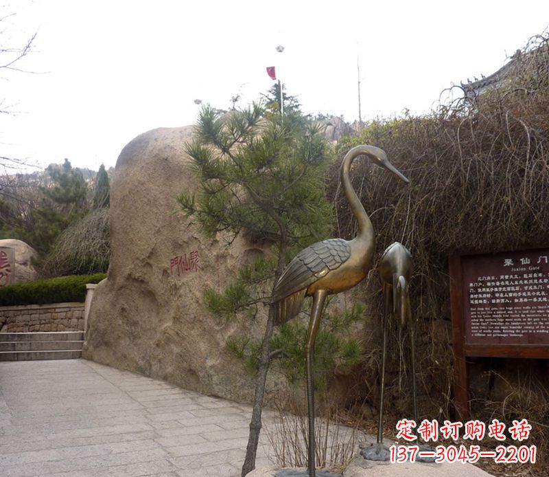 山西铜雕仙鹤