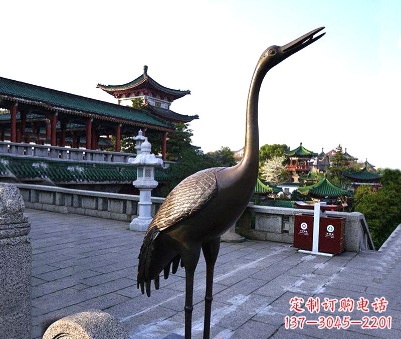 山西铜雕仙鹤雕塑