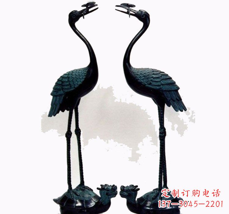 山西铜雕仙鹤和龙龟