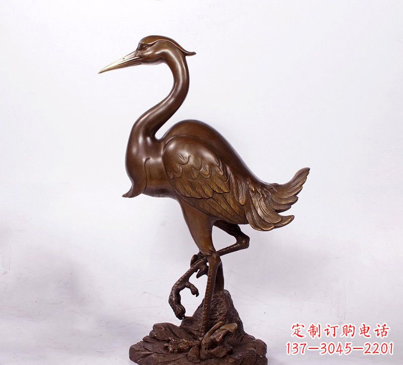 山西铜雕仙鹤动物雕塑