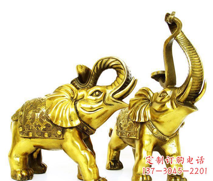 山西铜雕小象公园动物雕塑