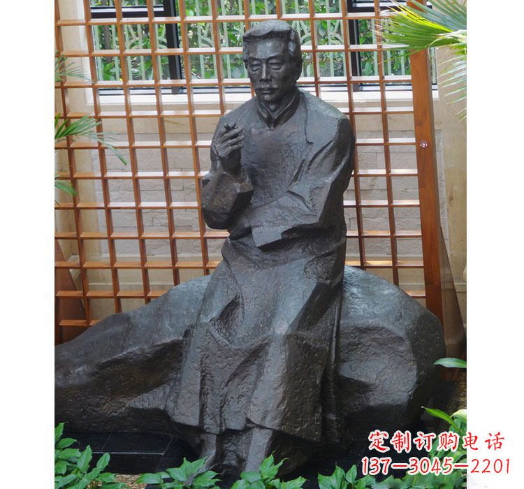 山西铜雕校园名人鲁迅