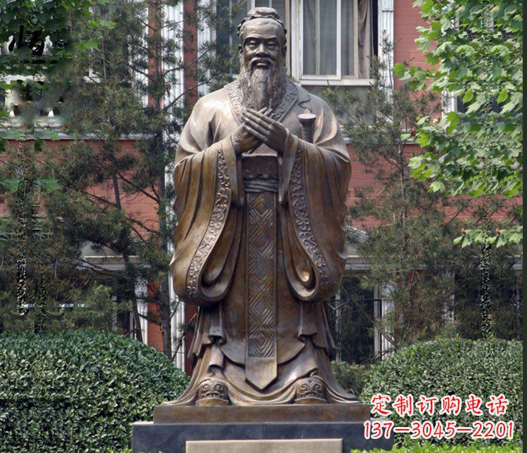 山西铜雕学校孔子圣人雕塑摆件 (2)