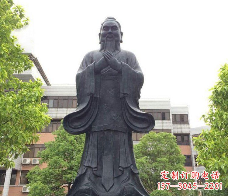 山西铜雕学校孔子圣人雕塑摆件