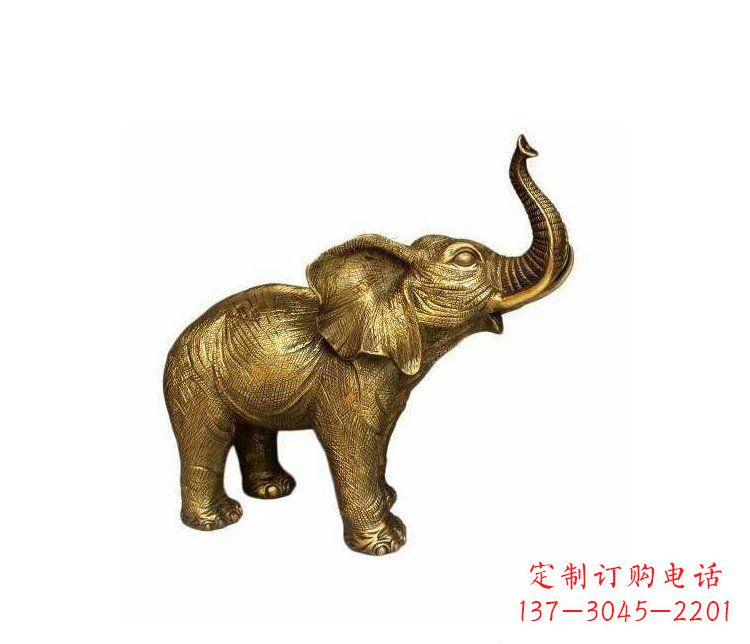 山西铜雕园林动物小象雕塑