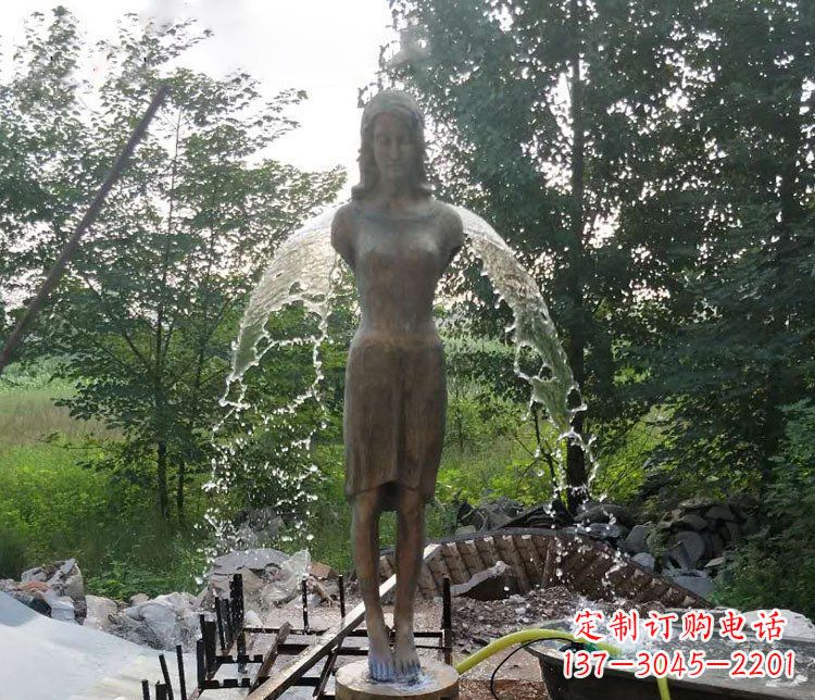 山西铜雕园林天使雕塑摆件