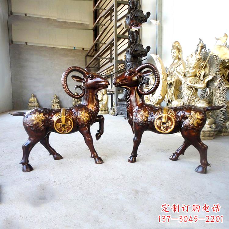 山西铜雕招财山羊
