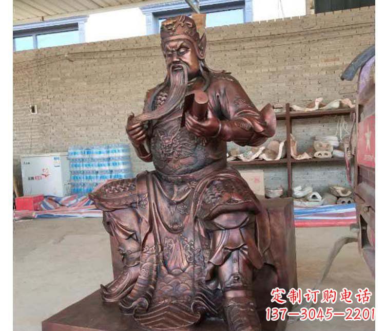 山西铜雕镇宅关公寺庙神像雕塑摆件 (3)
