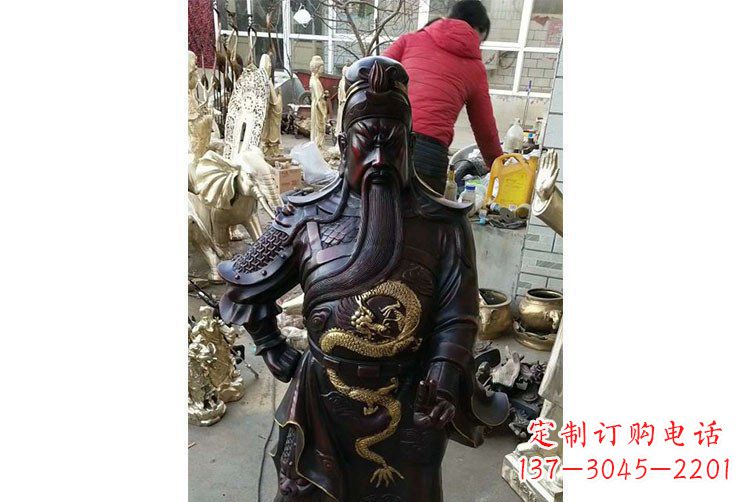 山西铜雕镇宅关公寺庙神像雕塑摆件 (4)