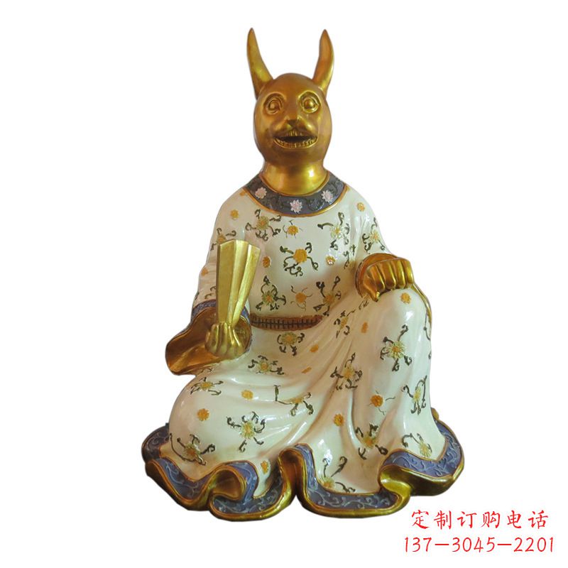 山西兔-玻璃钢彩绘生肖雕塑