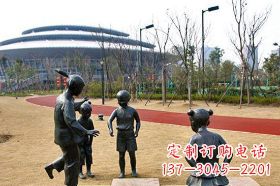 山西玩游戏儿童公园人物铜雕