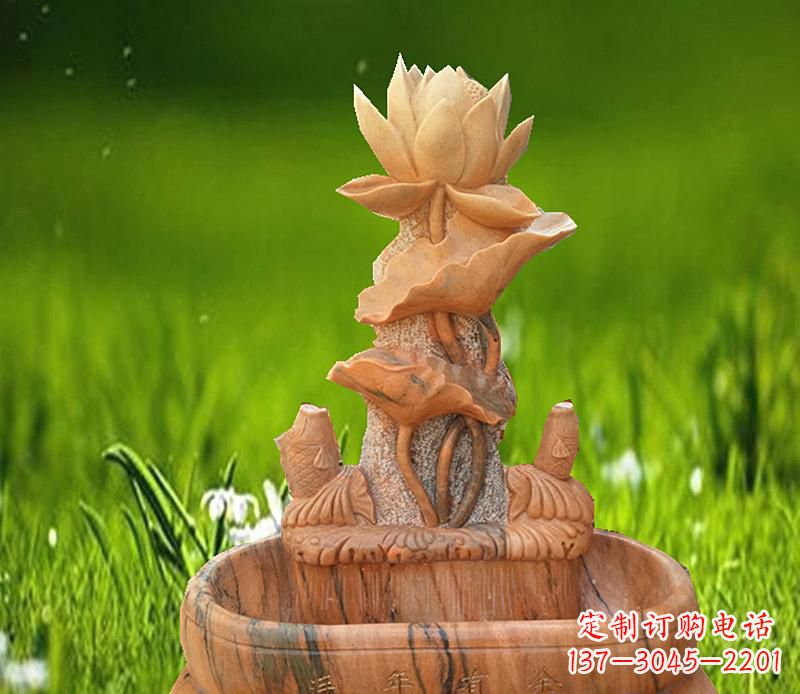 山西晚霞红景观荷花水池