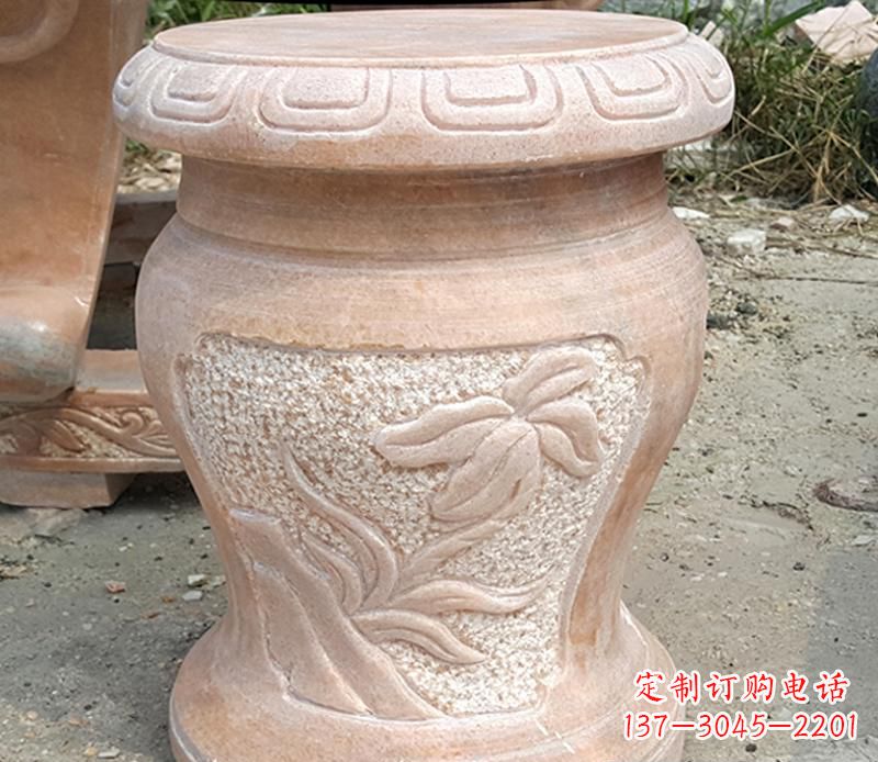 山西晚霞红景观蝴蝶石凳