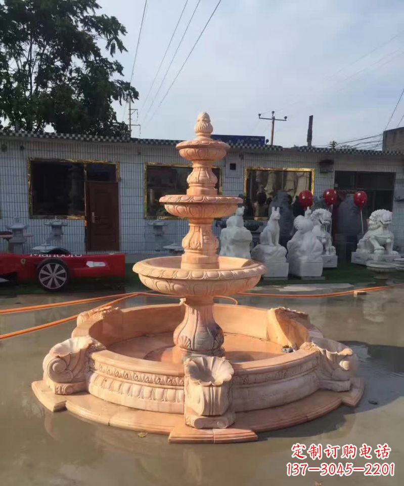 山西晚霞红欧式流水喷泉