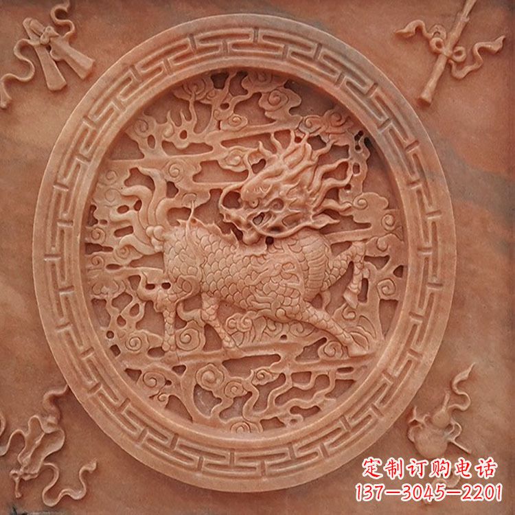 山西晚霞红麒麟建筑装饰壁画