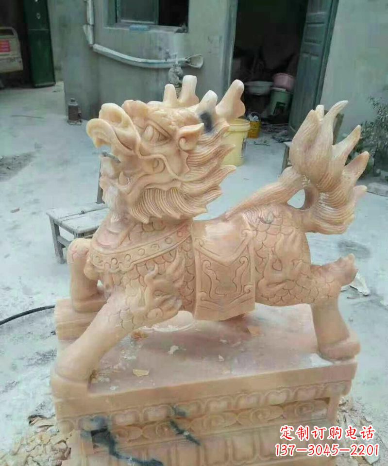 山西晚霞红麒麟雕塑112