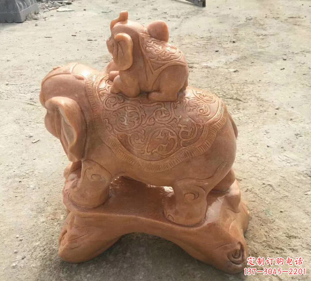 山西晚霞红小象招财动物