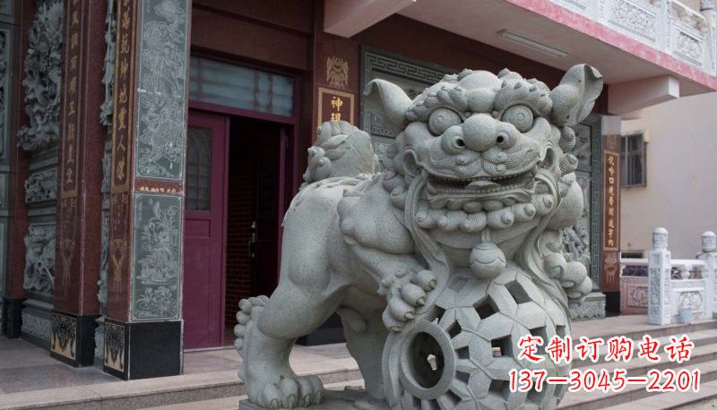 山西网球狮石雕南方狮子雕塑