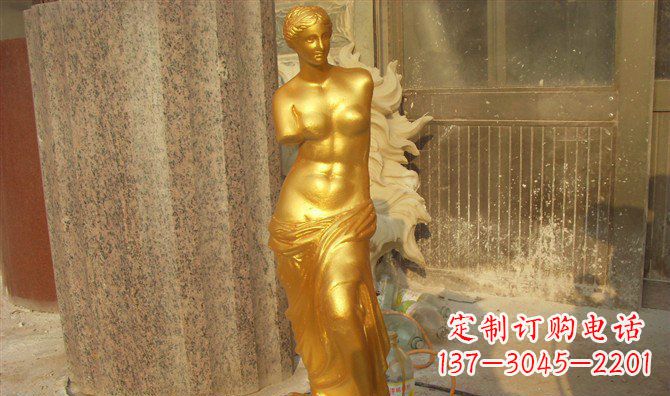 山西维纳斯玻璃钢仿铜西方人物雕塑 (2)