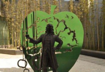山西拿着苹果的牛顿西方名人铜雕