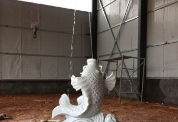 山西汉白玉石鲤鱼雕塑，让你的梦想成真！